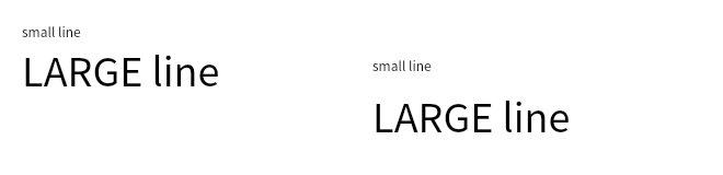 The same two lines without a strut and under a strut of 4.0